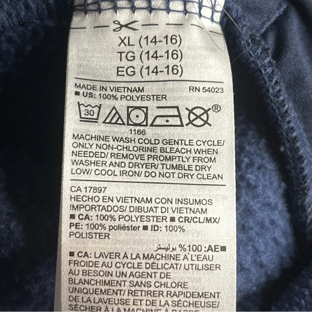 Old Navy Kids fleece‎ zip up jacket/sweatshirt Navy Blue XL (14-16) Cozy Soft